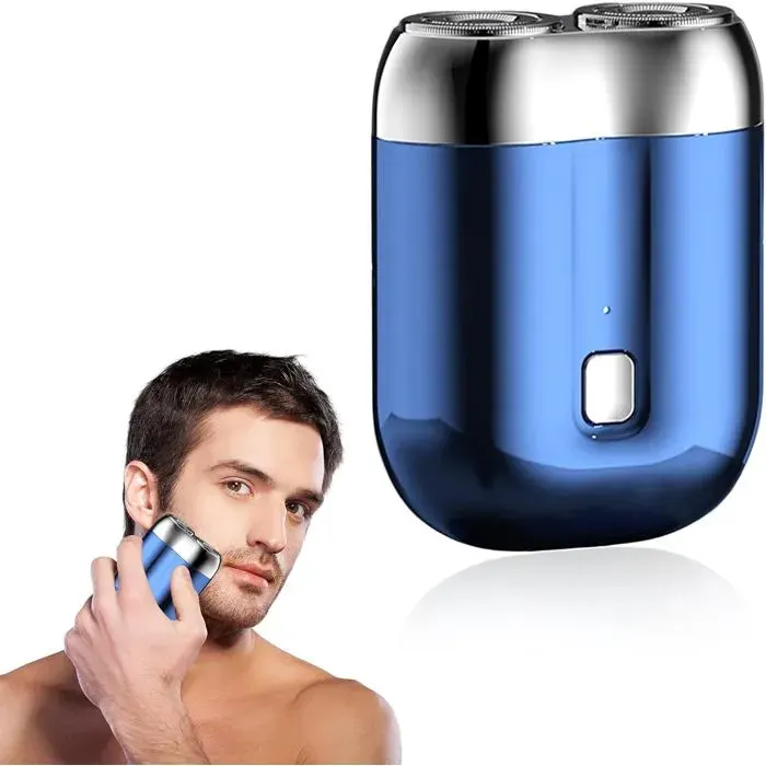 Rasoir Électrique - ULISEM - Portable - Humide et Sec - Bleu