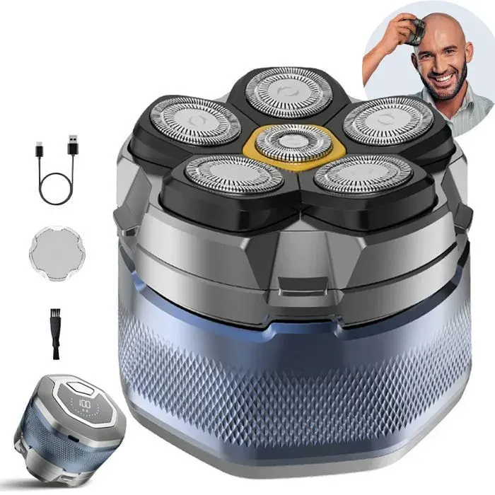 Rasoir électrique - WENZYLIQUOX - 6D - Sans fil - Tête flottante - Étanche USB-C
