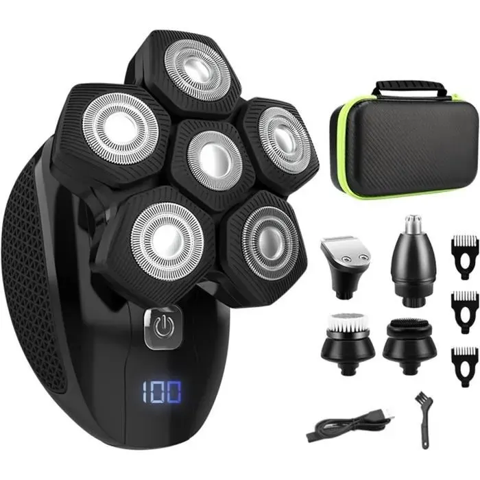 Rasoir Electriques Hommes Magnétique 6D 5 En 1 Tendeuse Cheveux Pour Hommes Professionel Avec Écran Led Tondeuse Corps Homme [J314]