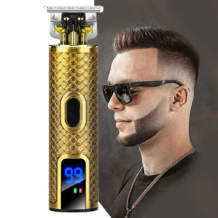 Rasoir Electriques Hommes Tondeuse à Barbe Cheveux Professionnel Intelligent Or Cadeaux Domestique Salon de Coiffure - Haut de Gamme