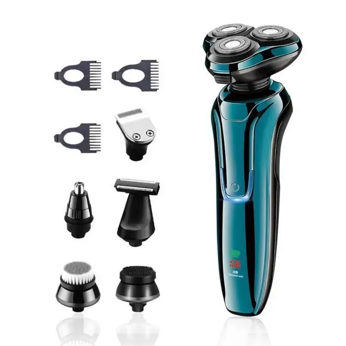 Rasoir Electriques Hommes3D Rasoir Homme avec Tondeuse à Barbe 6-en-1IPX6 100% étanche Wet&Dry Vert foncé#Vert RASOIR ELECTRIQUE