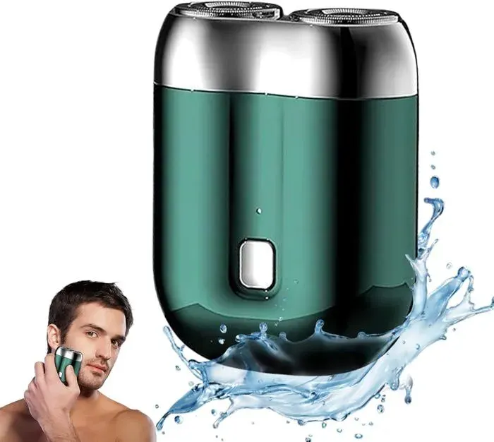 Rasoir Electriques Mini Hommes 2025 Nouveau IPX7 Résistant à leau Multifonctionnel Rasoir Barbe Homme Portable(Vert)