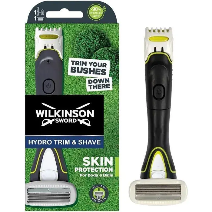 Rasoir et Tondeuse Électrique - Wilkinson Sword - Hydro - Protection Peau - 2-en-1 - Gris