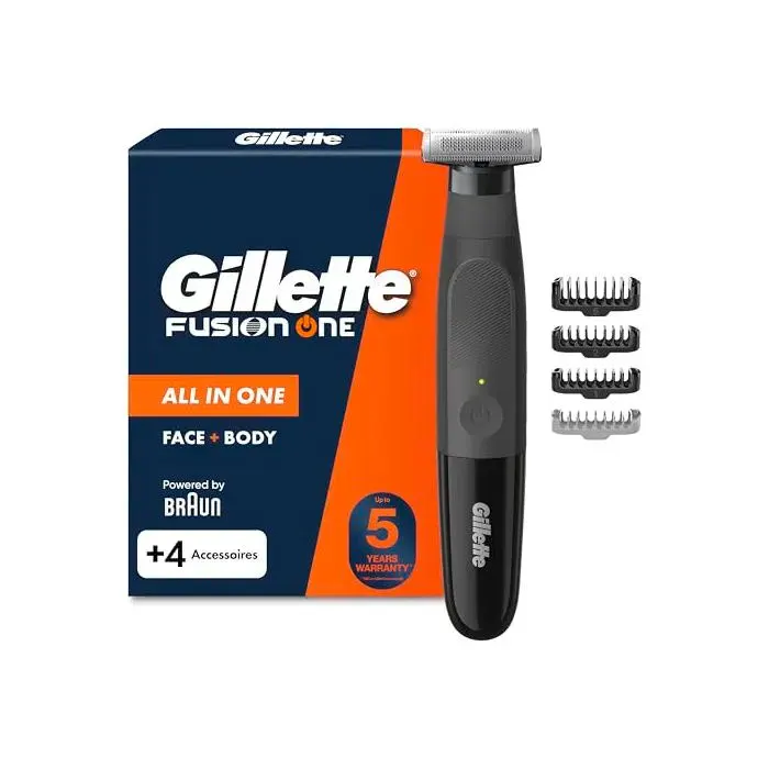 Rasoir hybride - GILLETTE - Fusion One - 100% étanche - 45 min autonomie - 3 peignes visage/1 corps