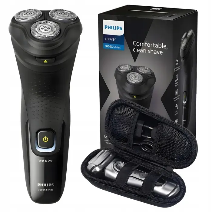 Rasoir Philips Series 3000X X3021/00 - Wet & Dry IPX7 - 40 min - tondeuse - étui