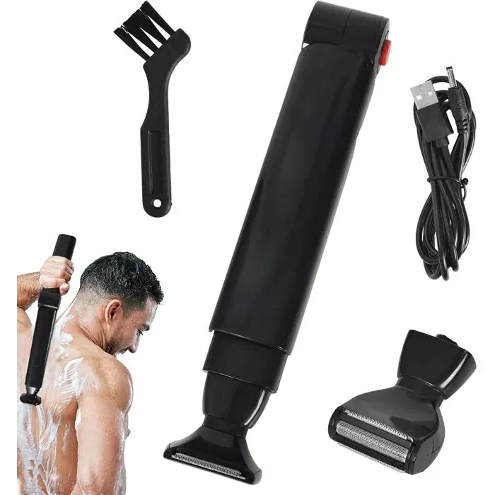 Rasoir Pour Le Dos HommeTondeuse Électrique Pour Le CorpsÉpilation Dos HommeTondeuse Poils TorsePoignée PliableChargement