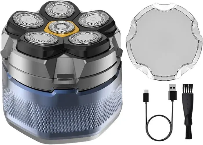 Rasoir pour tête - 040PARTS - 6D magnétique - Étanchéité IPX8 - Écran LED - Autonomie 60+ min — coloris Bleu