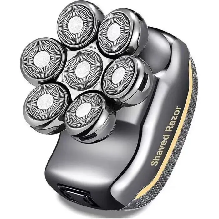 Rasoir Tete Chauve Homme 7D Skull Shaver Électrique Homme 9 in 1 Tondeuse Crane Chauve Étanche IPX6 Tondeuse