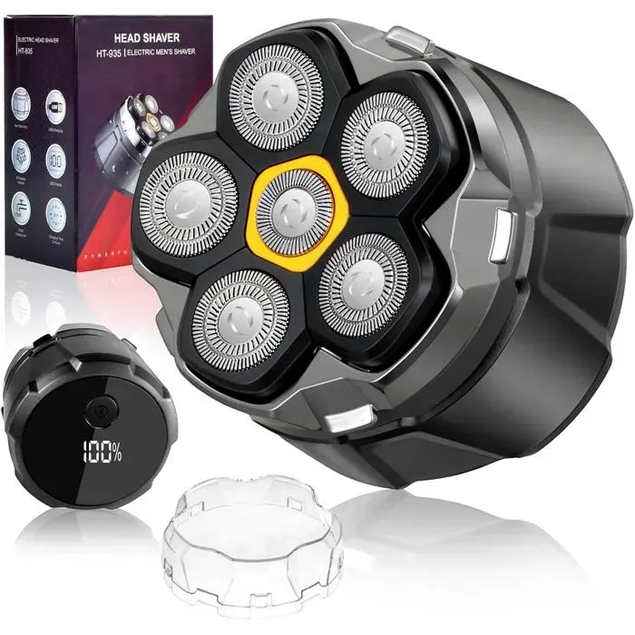 Rasoir Tete Chauve Homme Avec Écran Led 6D Rasoir Electriques Hommes Cheveux Étanche Rasoirs HommeWet & Dry Bald Rasoirs Tête C