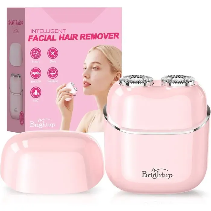 Rasoir Visage Electrique pour FemmeÉtancheRecharge USB-CDoux et Rapide Rasoir ÉlectriqueEpilateur Visage pour Les LèvresRose