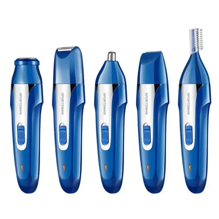 Rasoirs Électrique hommes 5 en 1 Rasoir à Têtes Rotatives Lavable USB Rechargeable Nez et Oreille Rasage Rasoir Electrique Kit