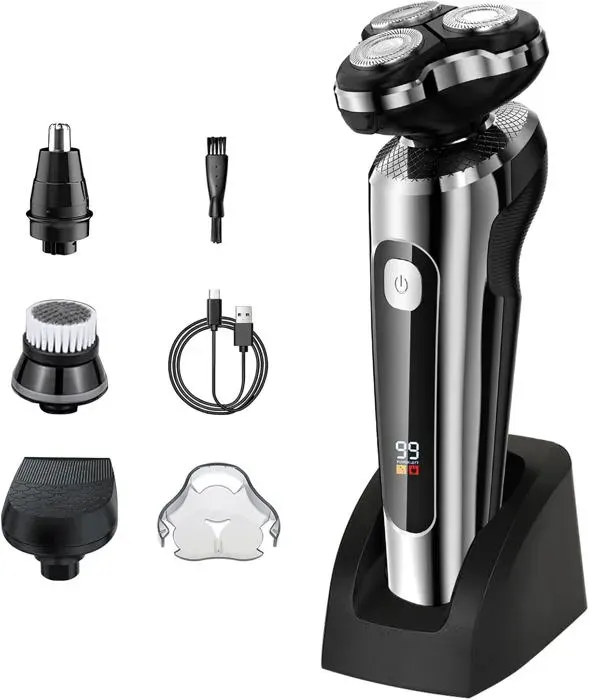 Rasoirs Électriques Homme Amélioré 2024 Avec 2 Vitesses Tondeuse Barbe Homme Rasoir Humide/Sec Étanche Rechargeable Rasoir