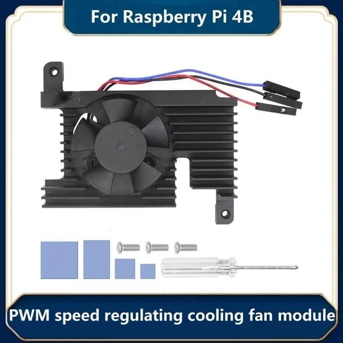 Raspberry Pi 4B éQuipé DUn Module de Ventilateur de Refroidissement à RéGulation de Vitesse PWM Ultra Silencieux 3510 COOLING