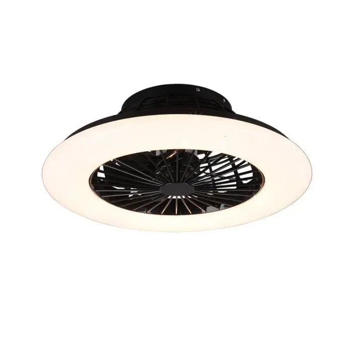 Reality Stralsund Stralsund Ventilateur de Plafond Moderne Noir Mat 3000-6500K Télécommande