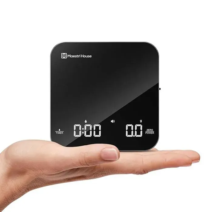 Rechargeable Digital Kitchen ScaleEspresso Scale2kg/01g AccuracyAutomatic TimerPortable Scale BckSilver BALANCE ANALOGIQUE