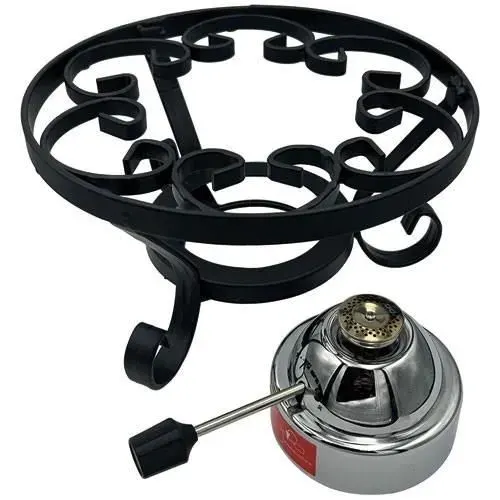 Réchaud à fondue - TABLE ET COOK - Ø22 à 24cm - Luxe - Brûleur à gaz - Noir