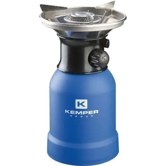 Réchaud à gaz - KEMPER - Anti-vent - Allumage piezo - Léger et compact - Puissance réglable