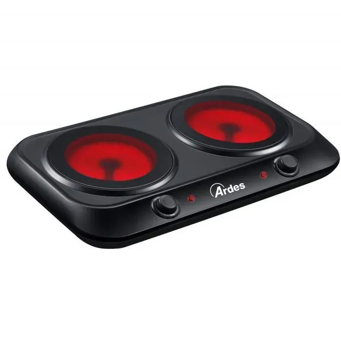 Réchaud Electrique - Ardes - AR1F402 - Vitrocéramique - 2400 W - 2 Plaques — coloris Noire