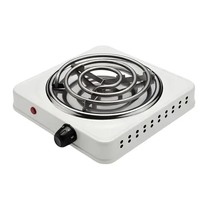 Réchaud électrique portable - AVIZAR - 1000W - Plaque 21 cm - Thermostat 5 niveaux - Blanc