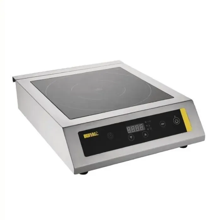 Réchaud Induction Professionnel - BUFFALO - 3 kW - Acier inoxydable - Fonction Pan détection