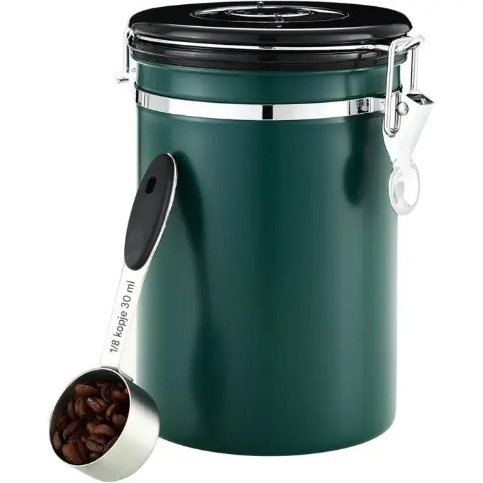 Récipient de stockage pour grains de café-Machine à café automatique-Récipient acier inoxydable indicateur de température interne