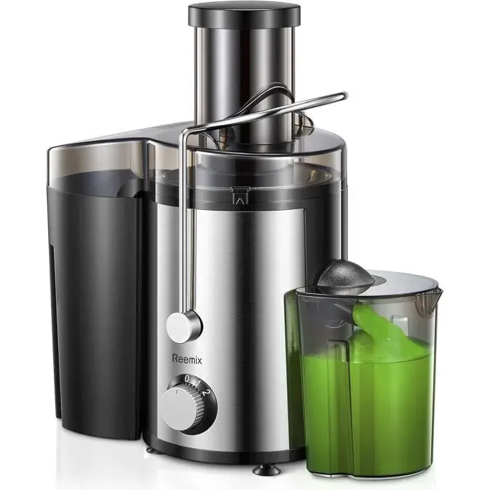 Reemix Centrifugeuse Extracteur de Jus 800W Centrifugeuse Fruits et Legumes à 2 Vitesses 65 MM Large Bouche Pieds Antidérapants