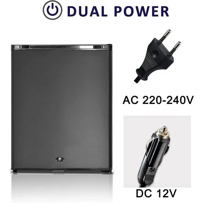 Réfrigérateur 2 voies - SMETA - 30 L - 12V 220V - Porte réversible - Fonctionnement silencieux-Convient aux hôtels et camping-cars