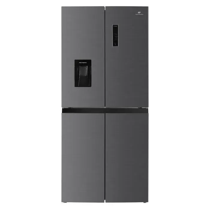 Réfrigérateur 4 portes avec distributeur deau - 464L - Total No Frost - L79 cm x H 180 cm - Inox - Classe D
