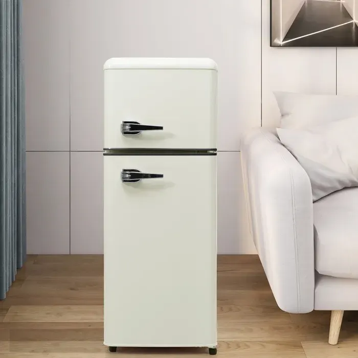 Réfrigérateur 92 litres 64L+28L réfrigérateur à deux portes 116 kWh/an -27 °C ~13 °C Frigo a éclairage LED classe D blanc