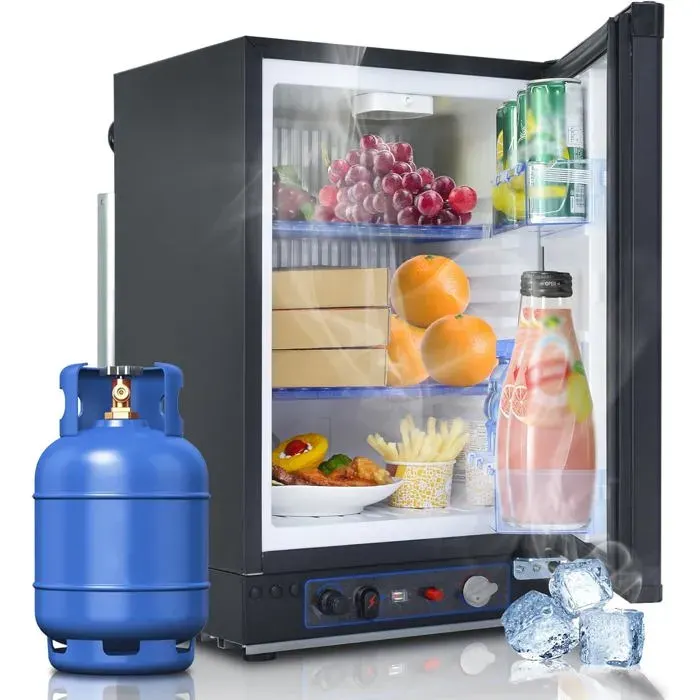 Réfrigérateur à gaz 40 L-12 V/220 V-SMETA-Porte réversible - Silencieux - Convient pour le camping les voyages les camping-cars