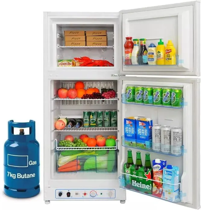 Réfrigérateur à Gaz-Smeta-185L-220V/GPL-Réfrigérateur Congélateur-Porte Réversible