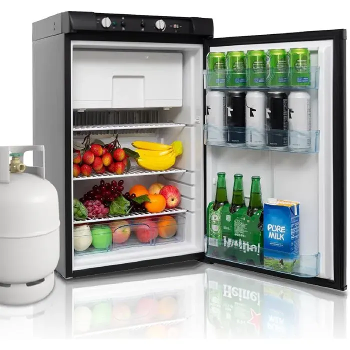 Réfrigérateur à gaz - Smeta - Réfrigérateur Trimix 12V/220V/gaz - 100 litres - Camping