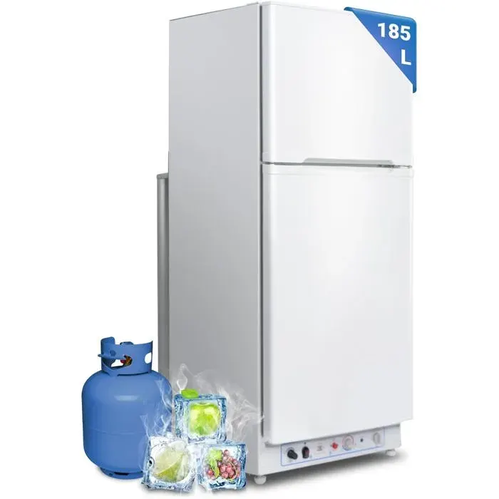 Réfrigérateur classique-220 V/Gaz-SMAD-185L(46+129)-Réfrigérateur et congélateur-Porte réversible-Blanc