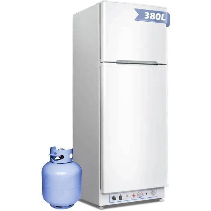 Réfrigérateur classique-220 V/Gaz-SMAD-380L(93+287)-Réfrigérateur et congélateur-Porte réversible-Blanc