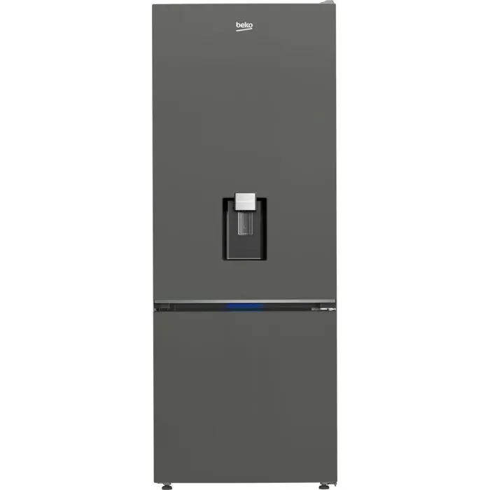 Réfrigérateur combiné - BEKO - B1RCNE534DG -Grande capacité 475 L - Ventilé - Distributeur deau - Classe E - 187x709x59x7 - Grey
