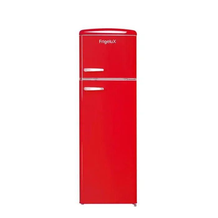 Réfrigérateur combiné double porte rétro - Frigelux - RFDP246RRD - 246 L - Rouge - 55 x 575 x 1685 cm - Classe D - 39 dB