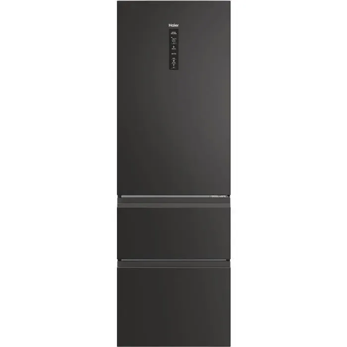 Réfrigérateur combiné - HAIER - 3D 60 Series 5 HTW5618ENPT - Classe E - 360 L - 185 x 595 x 667 cm - Noir