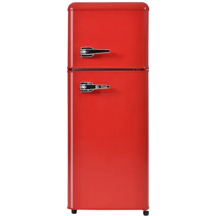 Réfrigérateur combiné rétro 2 portes rouge – 92 L – Classe D – 41 cm