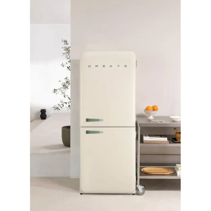 Réfrigérateur combiné rétro - Create - 401L - No Frost - Silencieux - Température réglable
