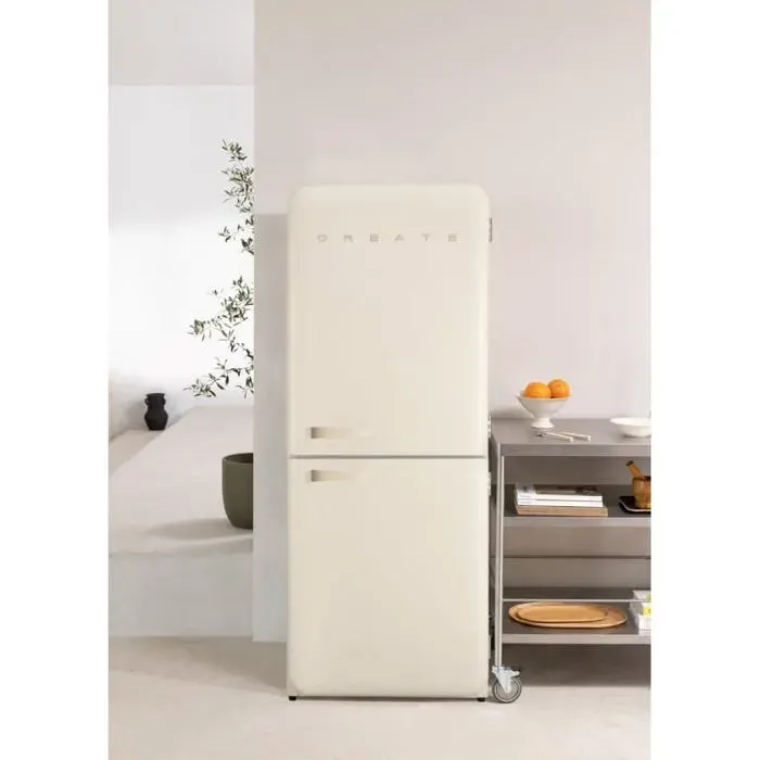 Réfrigérateur combiné rétro - Create - 401L - Température réglable - Système No Frost