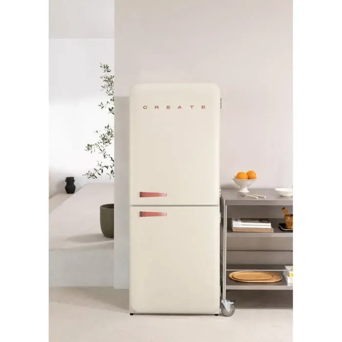 Réfrigérateur combiné rétro - Create - 401L - Température réglable - Système No Frost
