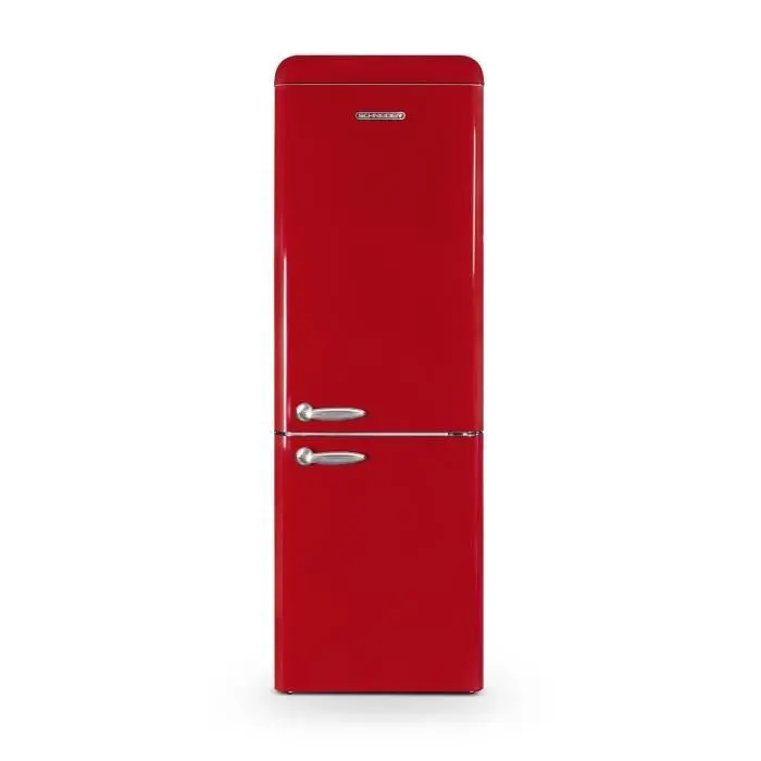 Réfrigérateur combiné vintage SCHNEIDER SCB300VR - 304L (211+93) - Froid brassé - Dégivrage automatique - Rouge