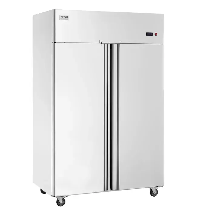 Réfrigérateur Commercial 1100 L-VEVOR-Armoire Réfrigérée Positive à Portée de Main 2 Portes en Inox-Cuisine Restaurant