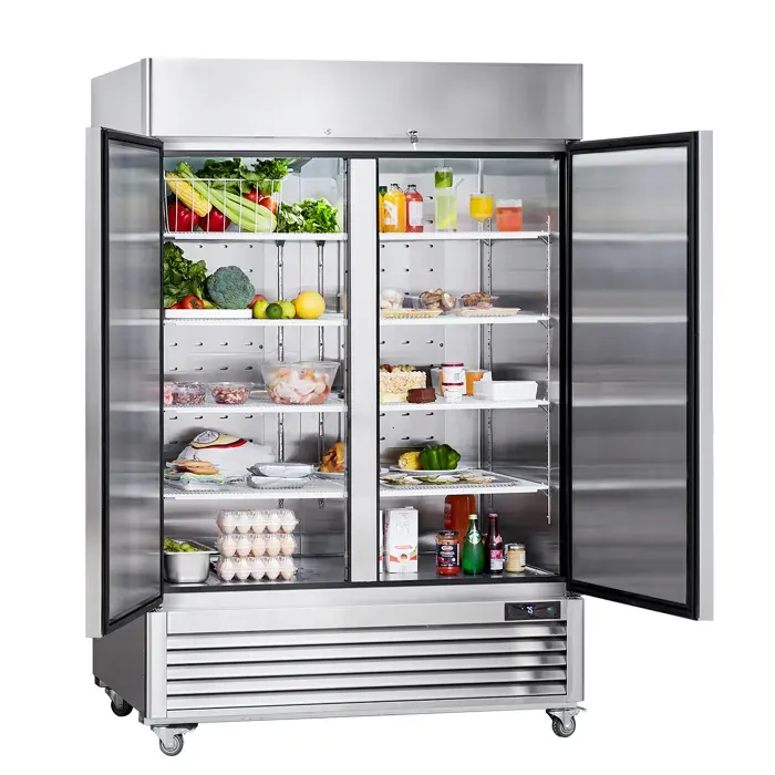 Réfrigérateur Commercial de 3883 pi³-Duoku-Réfrigérateur Vertical à 2 Porte-Acier Inoxydable-Dégivrage Automatique