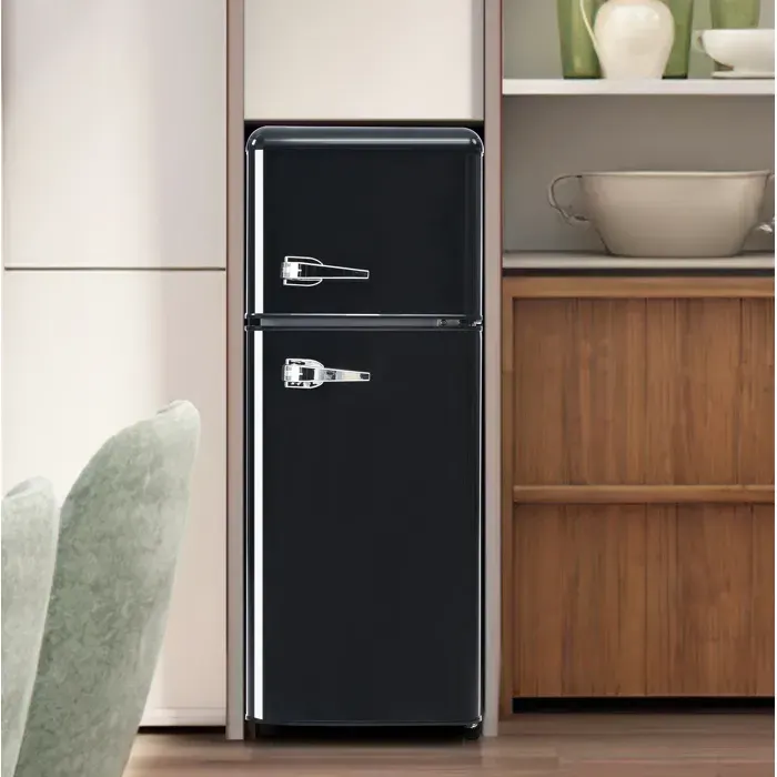 Réfrigérateur congélateur 1055 cm à 2 portes 92 L classe D éclairage LED noir