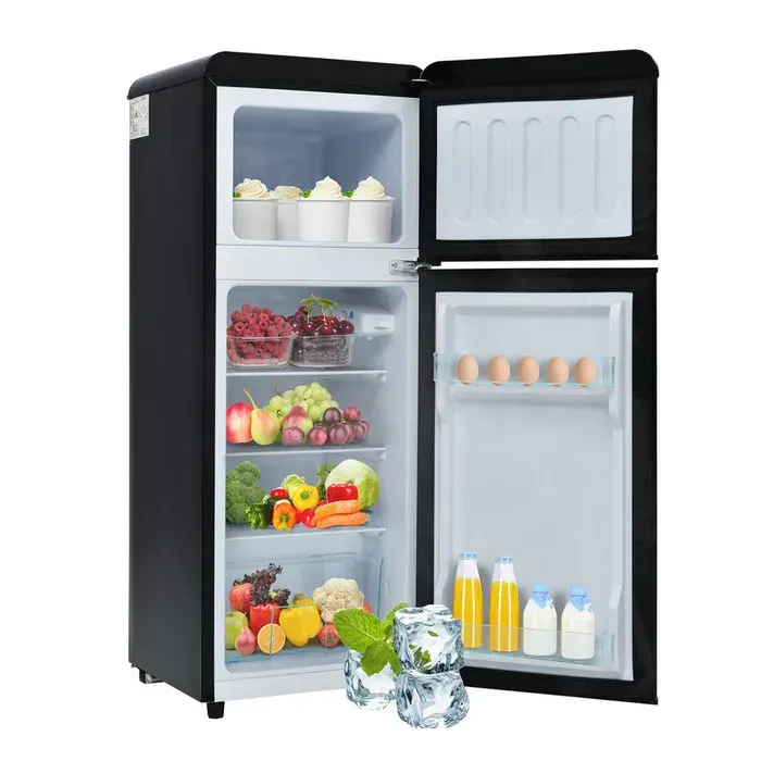 Réfrigérateur congélateur 92 litres 64L+28L réfrigérateur à 2 portes 116kWh/an -27°C ~13°C Frigo a éclairage LED classe D