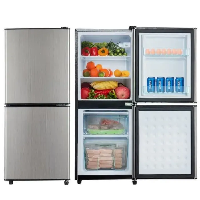 Réfrigérateur congélateur haut - KYAMRC - 106L - Gris argent brossé - Froid statique - L425 x H102 cm