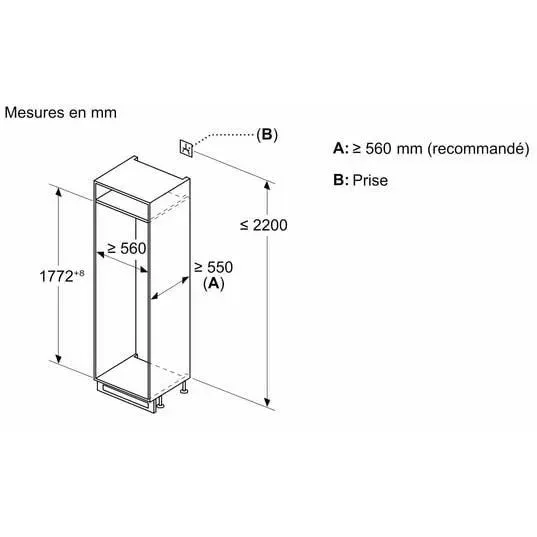 Réfrigérateur - Congélateur intégrable BOSCH KIN865SE0 — vue 2