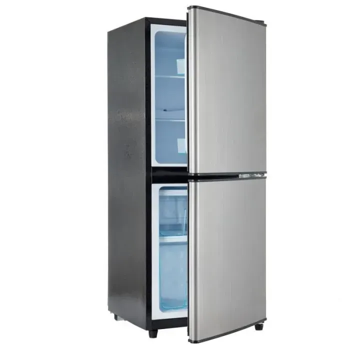 Réfrigérateur-congélateur - LANGTU - Modèle LANGTU - 106L - 1 porte - Gris argent brossé