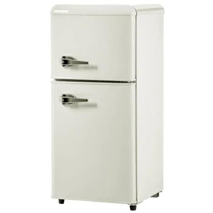 Réfrigérateur‑congélateur rétro 60 L 22 L congélation couleur blanc crème deux portes pour cuisine et bureau
